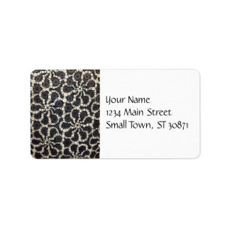 Mosaik Blume Petals Black Brown Tan Adressaufkleber