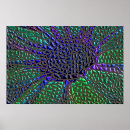 Mosaik-Blume Poster (Vorne)