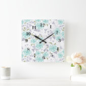 Mosaik, Blume Quadratische Wanduhr (Zuhause)