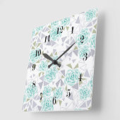 Mosaik, Blume Quadratische Wanduhr (Winkel)