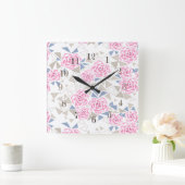 Mosaik, Blume Quadratische Wanduhr (Zuhause)