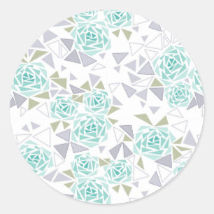 Mosaik, Blumen Runder Aufkleber