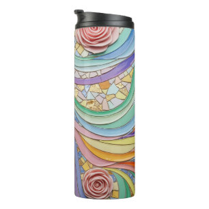 Mosaik-Blumenfarben Thermosbecher