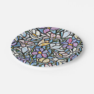 Mosaik-Blumenfliesen Pappteller