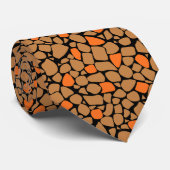 Mosaik braune orange Fliese abstrakt Krawatte (Gerollt)