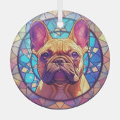 Mosaik Brown French Bulldog Ornament Aus Glas (Vorderseite)