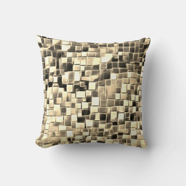 Mosaik Bubble Art / Sepia / Kissen (Vorderseite)