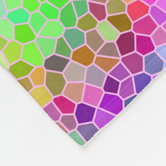 Mosaik-buntes Regenbogen-Rosa blaues abstraktes Fleecedecke (Ecke)