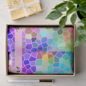 Mosaik-buntes Regenbogen-Rosa-Monogramm abstrakt Seidenpapier (Geschenk)