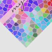 Mosaik-buntes Regenbogen-Rosa-Monogramm abstrakt Seidenpapier (Detail)