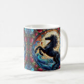 Mosaik-Buntglas-Pferd Kaffeetasse (VorderseiteRechts)
