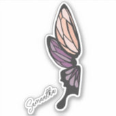 Mosaik Butterfly Individuelle Name Aufkleber (Vorderseite)