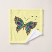 Mosaik Butterfly Yellow Badhandtuch Set (Waschlappen)