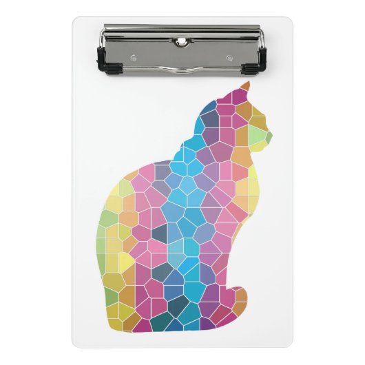 Mosaik Cat Mini-Zwischenablage Mini Klemmbrett (Vorderseite)