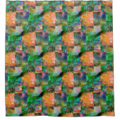 Mosaik chaotischer Texturen mit Loslösung-Täuschun Duschvorhang (Vorderseite)