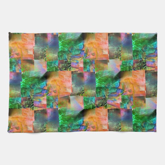 Mosaik chaotischer Texturen mit Loslösung-Täuschun Geschirrtuch (Horizontal)