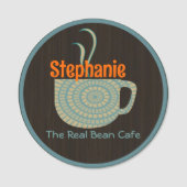 Mosaik Coffee Cup Name-Tag Namensschild (Vorderseite)