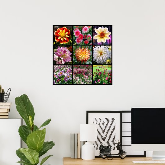 Mosaik Dahlia Blume Poster (Heimbüro)