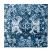 Mosaik Dark Blue Native Tribal Muster Fliese (Vorderseite)