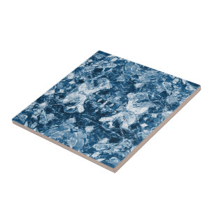 Mosaik Dark Blue Native Tribal Muster Fliese