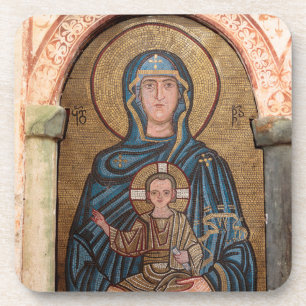 Mosaik der Jungfrau Maria und Jesus Untersetzer