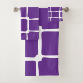Mosaik der lila Quadrate Badhandtuch Set