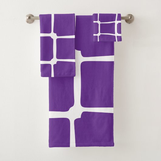 Mosaik der lila Quadrate Badhandtuch Set (Insitu)