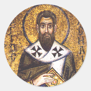 Mosaik des Heiligen Basilius des Großen Runder Aufkleber