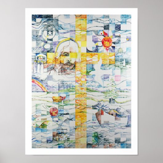 Mosaik des Kreuzes Poster (Vorne)