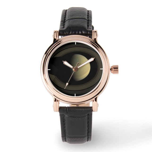 Mosaik des Planeten Saturn und seiner wichtigsten  Armbanduhr (Vorderseite)