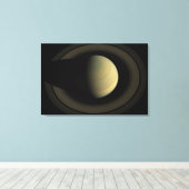 Mosaik des Planeten Saturn und seiner wichtigsten  Leinwanddruck (Insitu (Holzboden))