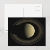 Mosaik des Planeten Saturn und seiner wichtigsten  Postkarte (Vorne/Hinten)