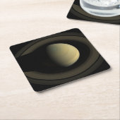 Mosaik des Planeten Saturn und seiner wichtigsten Rechteckiger Pappuntersetzer (angewinkelt)