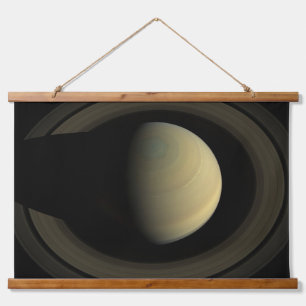 Mosaik des Planeten Saturn und seiner wichtigsten Wandteppich Mit Holzrahmen