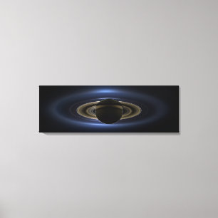 Mosaik des Saturn-Systems, das von der Sonne zurüc Leinwanddruck