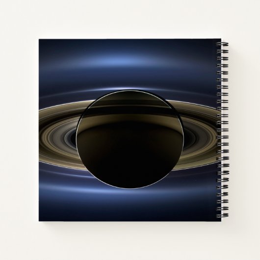 Mosaik des Saturn-Systems, das von der Sonne zurüc Notizblock (Rückseite)