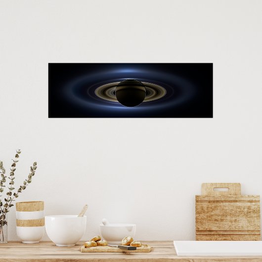 Mosaik des Saturn-Systems, das von der Sonne zurüc Poster (Küche)