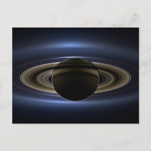 Mosaik des Saturn-Systems, das von der Sonne zurüc Postkarte (Vorderseite)