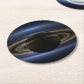 Mosaik des Saturn-Systems, das von der Sonne zurüc Runder Pappuntersetzer (Angewinkelt)