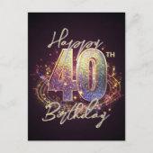 Mosaik Disco 40. Geburtstagsfeier Postkarte (Vorderseite)