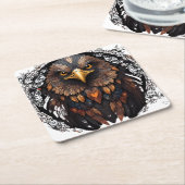 Mosaik Eagle Portrait Rundkissen Rechteckiger Pappuntersetzer (angewinkelt)