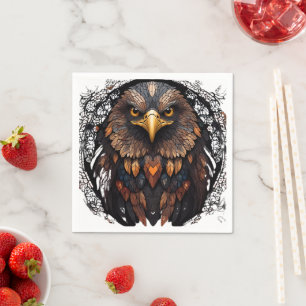 Mosaik Eagle Portrait Rundkissen Serviette
