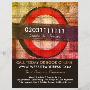 Mosaik-Effekt in London City Taxi- und Preisliste Flyer