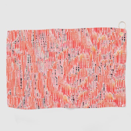 Mosaik-Effekt in pfirsichfarbener und lachsfarbene Golfhandtuch (Horizontal)
