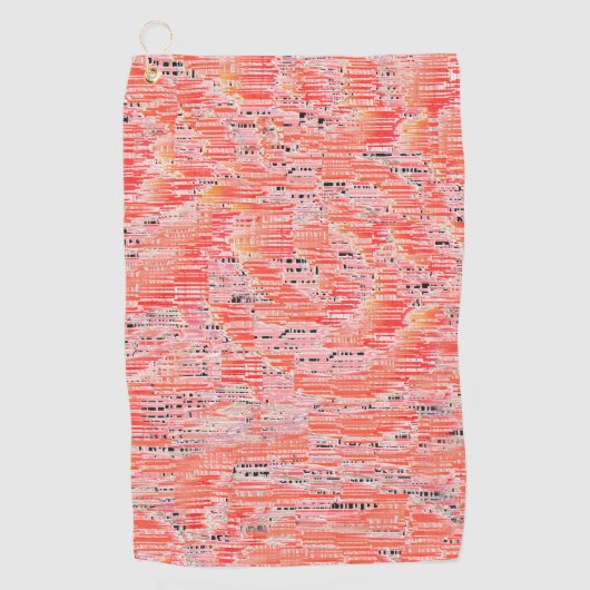 Mosaik-Effekt in pfirsichfarbener und lachsfarbene Golfhandtuch (Vorderseite)