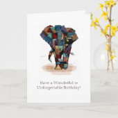 Mosaik Elephant Birthday Card Karte (Gelbe Blume)