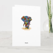 Mosaik Elephant Birthday Card Karte (Rückseite)