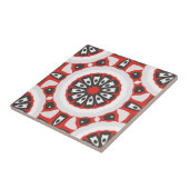 Mosaik Ethnic Geometric Red Grau Black & White Fliese (Seite)