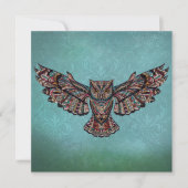 Mosaik farbenfroh Owl mit türkisfarbenem Hintergru Karte (Vorderseite)