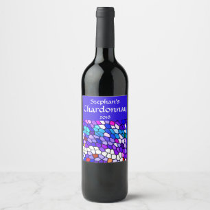 Mosaik-Fliesen-Muster-Wein-Aufkleber Weinetikett